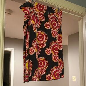 Soybu Black and Red Midi Skirt